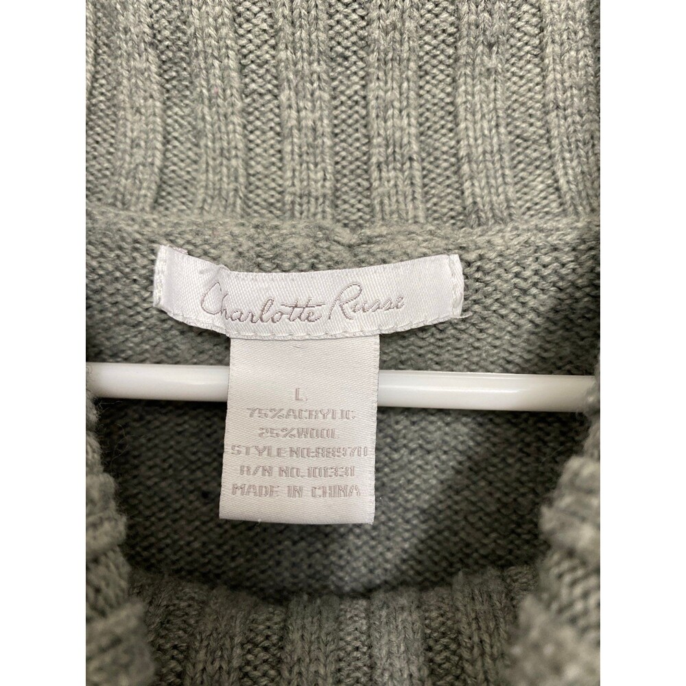 Charlotte Russe 90s Y2k Cableknit Turtleneck Short Sleeve Large Sweater - Picture 11 of 11